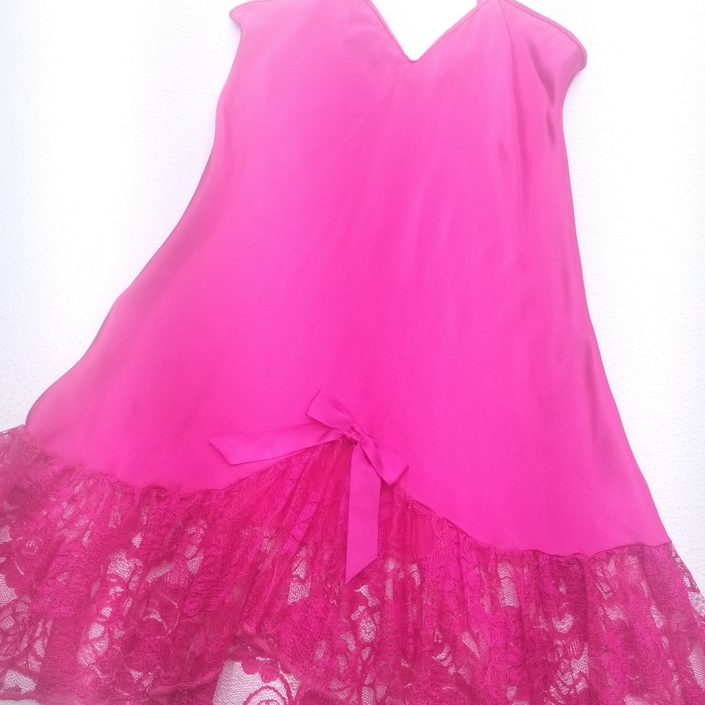Vintage hot pink nightgown nightie lingerie